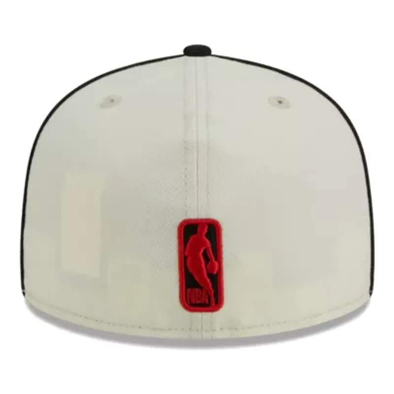 NBA Cream/Black Portland Trail Blazers Piping 2-Tone 59FIFTY Fitted Hat
