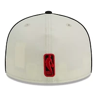 NBA Cream/Black Portland Trail Blazers Piping 2-Tone 59FIFTY Fitted Hat