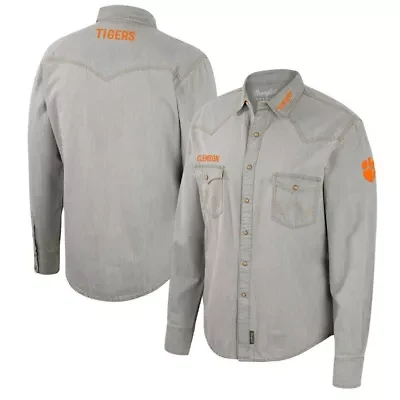 NCAA x Wrangler Clemson Tigers Cowboy Cut Western Full-Snap Long Sleeve Shirt
