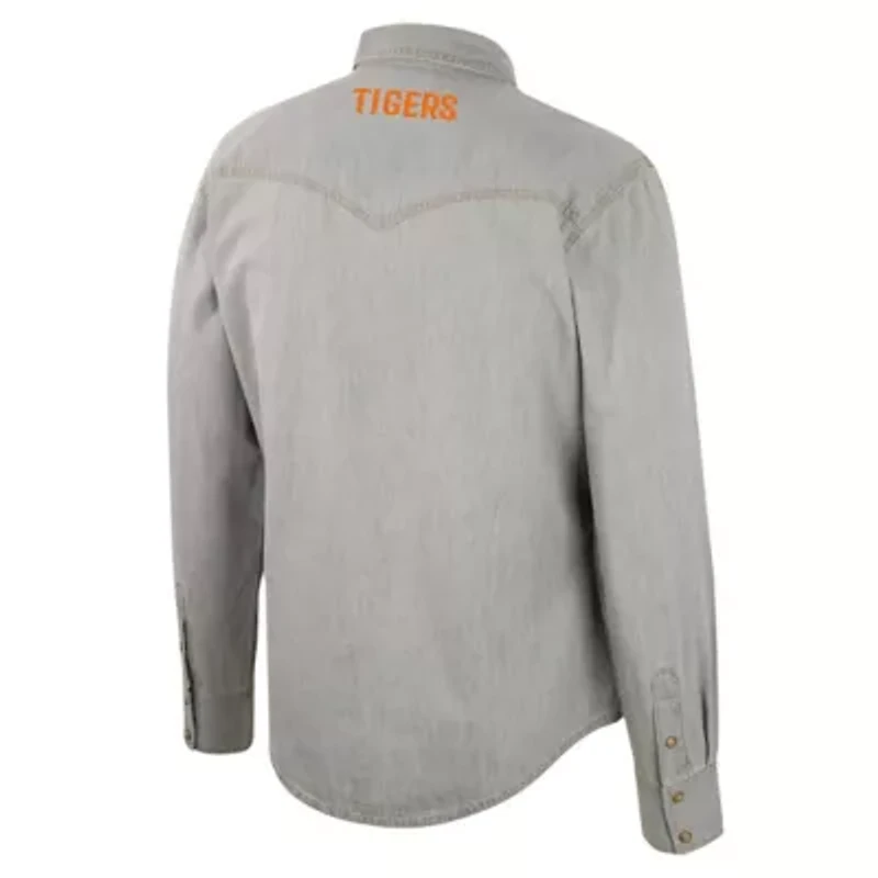 NCAA x Wrangler Clemson Tigers Cowboy Cut Western Full-Snap Long Sleeve Shirt