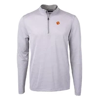 NCAA Clemson Tigers Big & Tall Virtue Eco Pique Micro Stripe Recycled Quarter-Zip Pullover Top