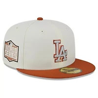 MLB Cream/Orange Los Angeles Dodgers 59FIFTY Fitted Hat