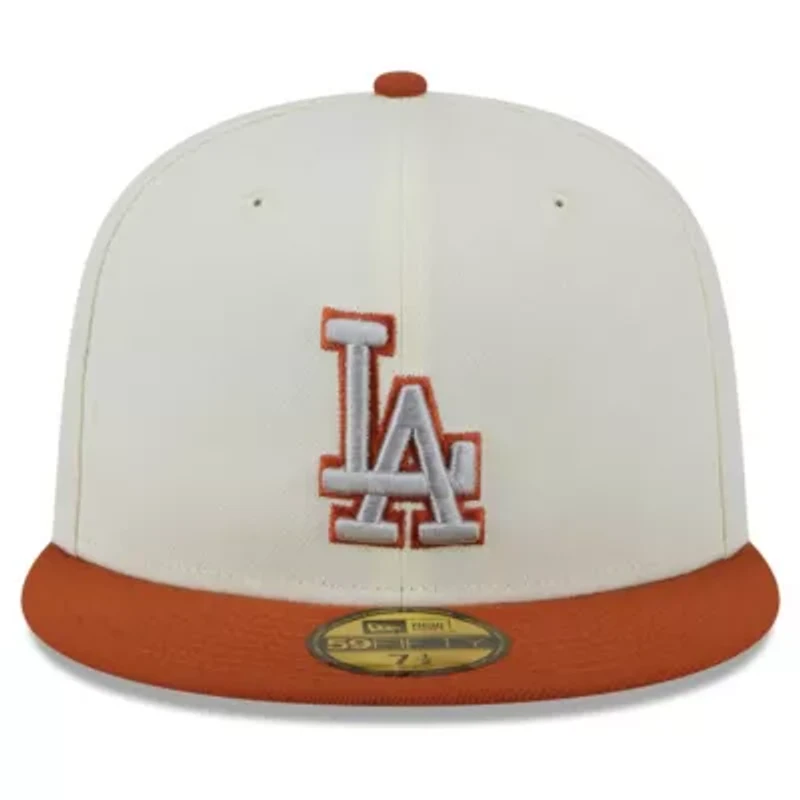 MLB Cream/Orange Los Angeles Dodgers 59FIFTY Fitted Hat