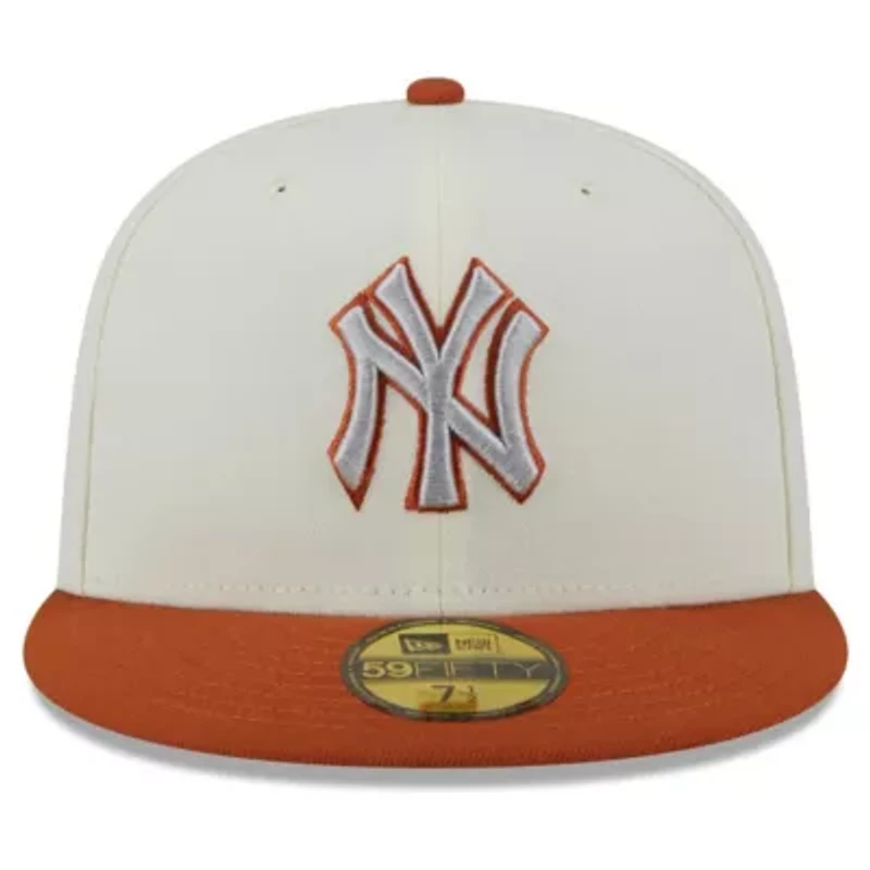 MLB Cream/Orange New York Yankees 59FIFTY Fitted Hat