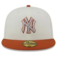 MLB Cream/Orange New York Yankees 59FIFTY Fitted Hat