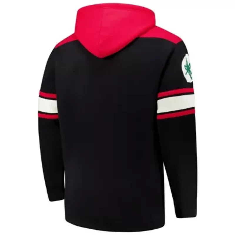 NCAA Ohio State Buckeyes Big & Tall Hockey Lace-Up Pullover Hoodie