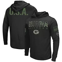 NCAA Georgia Bulldogs Big & Tall OHT Military Appreciation Tango Long Sleeve Hoodie T-Shirt