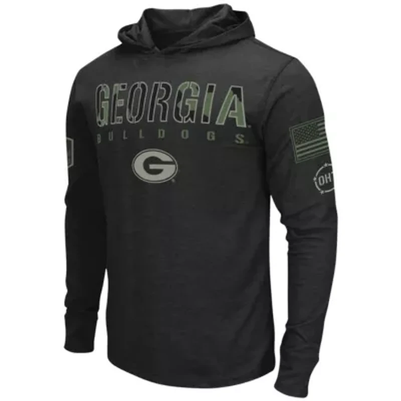 NCAA Georgia Bulldogs Big & Tall OHT Military Appreciation Tango Long Sleeve Hoodie T-Shirt