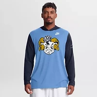 NCAA Nike Carolina Blue/Navy North Tar Heels Campus Legacy Tri-Blend Long Sleeve Hooded T-Shirt