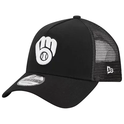 MLB Milwaukee Brewers A-Frame 9FORTY Trucker Adjustable Hat