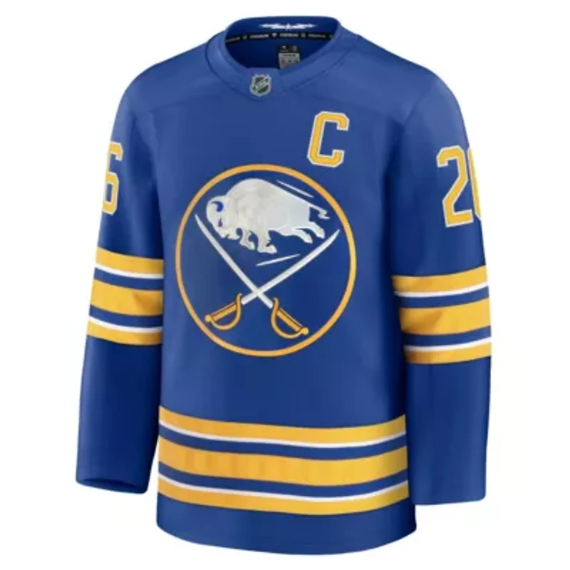 NHL Fanatics Rasmus Dahlin Buffalo Sabres Premium Jersey with Captain's Patch