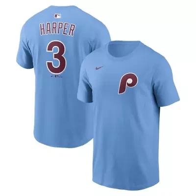 MLB Nike Bryce Harper Light Philadelphia Phillies Name & Number T-Shirt