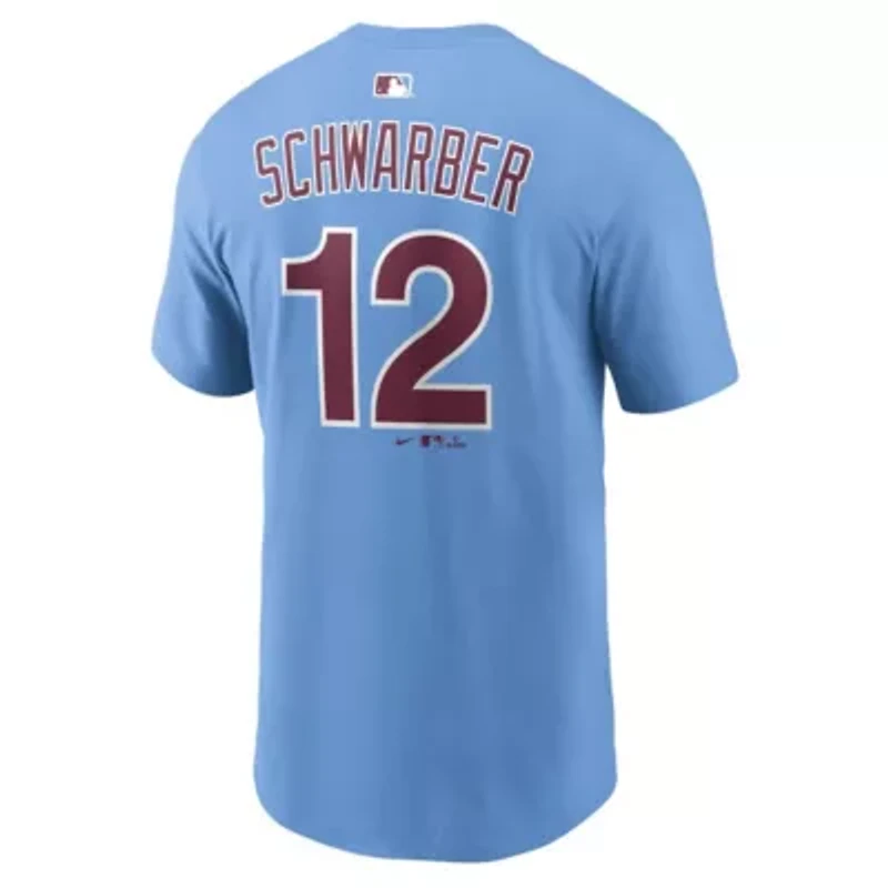 MLB Nike Kyle Schwarber Light Philadelphia Phillies Name & Number T-Shirt
