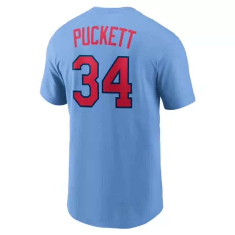MLB Nike Kirby Puckett Light Minnesota Twins Cooperstown Collection Name & Number T-Shirt