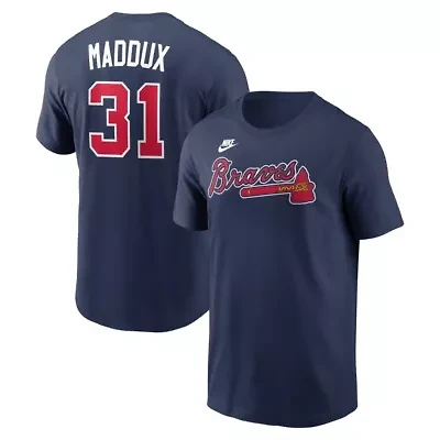 MLB Nike Greg Maddux Atlanta Braves Cooperstown Collection Name & Number T-Shirt