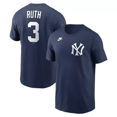 MLB Nike Babe Ruth New York Yankees Cooperstown Collection Name & Number T-Shirt
