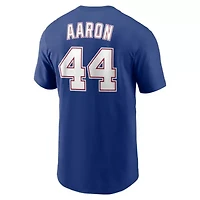 MLB Nike Hank Aaron Atlanta Braves Cooperstown Collection Name & Number T-Shirt