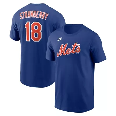 MLB Nike Darryl Strawberry New York Mets Cooperstown Collection Name & Number T-Shirt