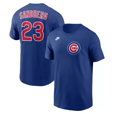 MLB Nike Ryne Sandberg Chicago Cubs Cooperstown Collection Name & Number T-Shirt