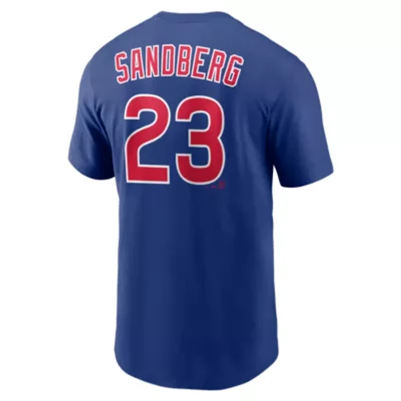 MLB Nike Ryne Sandberg Chicago Cubs Cooperstown Collection Name & Number T-Shirt