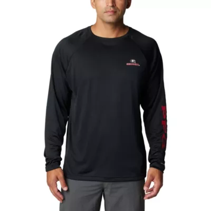 NCAA Georgia Bulldogs Terminal Tackle Omni-Shade Raglan Long Sleeve T-Shirt