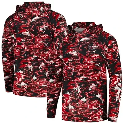 NCAA South Carolina Gamecocks PFG Terminal Tackle Omni-Shade Rippled Long Sleeve Hooded T-Shirt