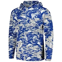 NCAA Kentucky Wildcats PFG Terminal Tackle Omni-Shade Rippled Long Sleeve Hooded T-Shirt