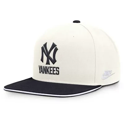 MLB Nike Cream/Navy New York Yankees Cooperstown Pro Dri-FIT Snapback Hat