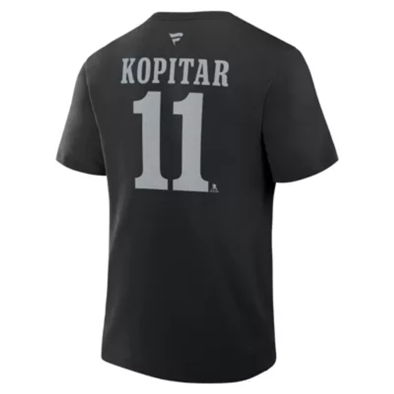 NHL Fanatics Anze Kopitar Los Angeles Kings Authentic Stack Name & Number T-Shirt