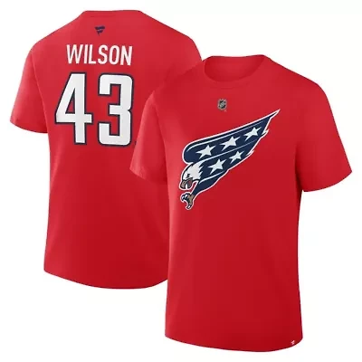 NHL Fanatics Tom Washington Capitals Authentic Stack Name & Number T-Shirt