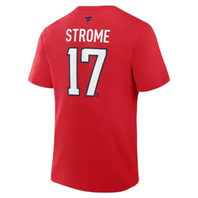 NHL Fanatics Dylan Strome Washington Capitals Authentic Stack Name & Number T-Shirt