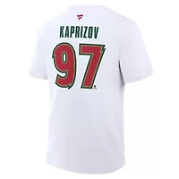 NHL Fanatics Kirill Kaprizov Minnesota Wild Authentic Stack Name & Number T-Shirt