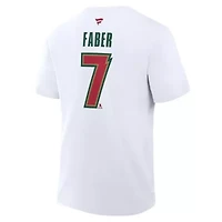 NHL Fanatics Brock Faber Minnesota Wild Authentic Stack Name & Number T-Shirt