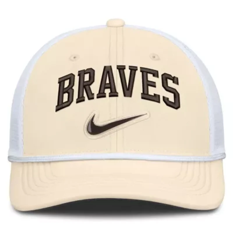 MLB Nike Natural/White Atlanta Braves Rise Dri-FIT Trucker Adjustable Hat​
