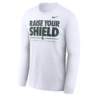 NCAA Nike Michigan State Spartans 2025 Football Fan Raise Your Shield Long Sleeve T-Shirt