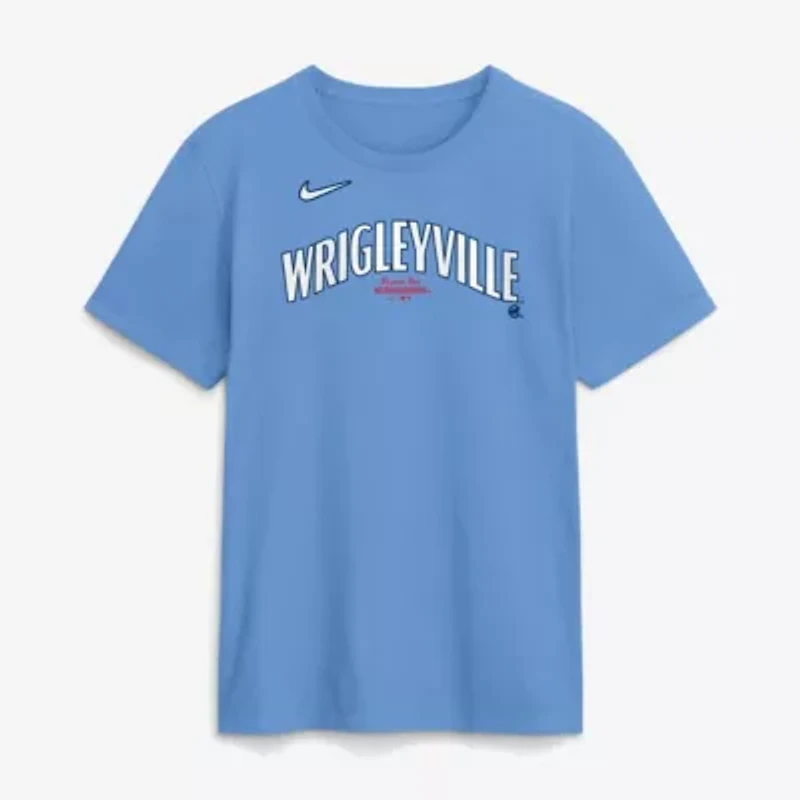 MLB Nike Light Chicago Cubs City Connect Large Logo T-Shirt