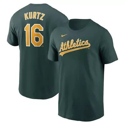 Oakland Athletics MLB Nike Nick Kurtz Fuse Name & Number T-Shirt