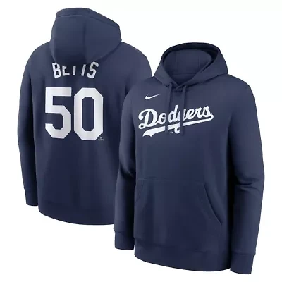 MLB Nike Mookie Betts Los Angeles Dodgers Player Name & Number Club Pullover Hoodie