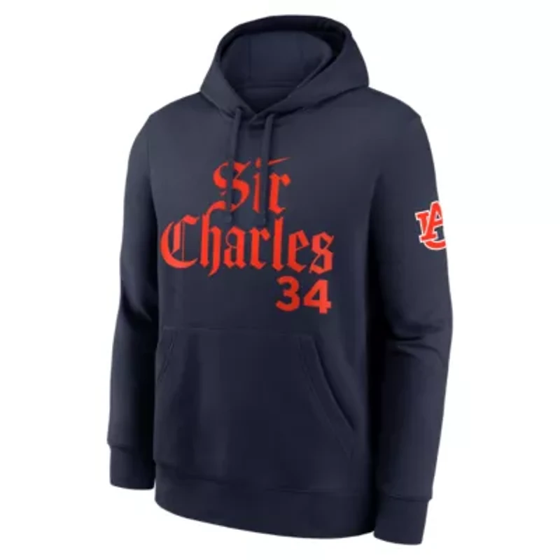NCAA Nike Charles Barkley Auburn Tigers Name & Number Club Fleece Hoodie