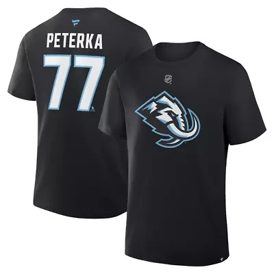 NHL Fanatics JJ Peterka Utah Mammoth Authentic Stack Name & Number T-Shirt
