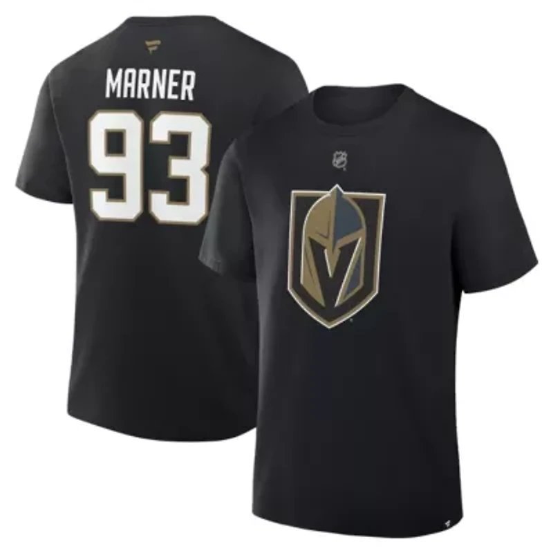 NHL Fanatics Mitch Marner Vegas Golden Knights Authentic Stack Name & Number T-Shirt