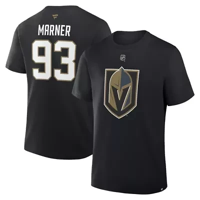 NHL Fanatics Mitch Marner Vegas Golden Knights Authentic Stack Name & Number T-Shirt
