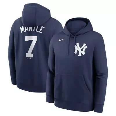 MLB Nike Mickey Mantle New York Yankees Retired Player Name & Number Club Pullover Hoodie