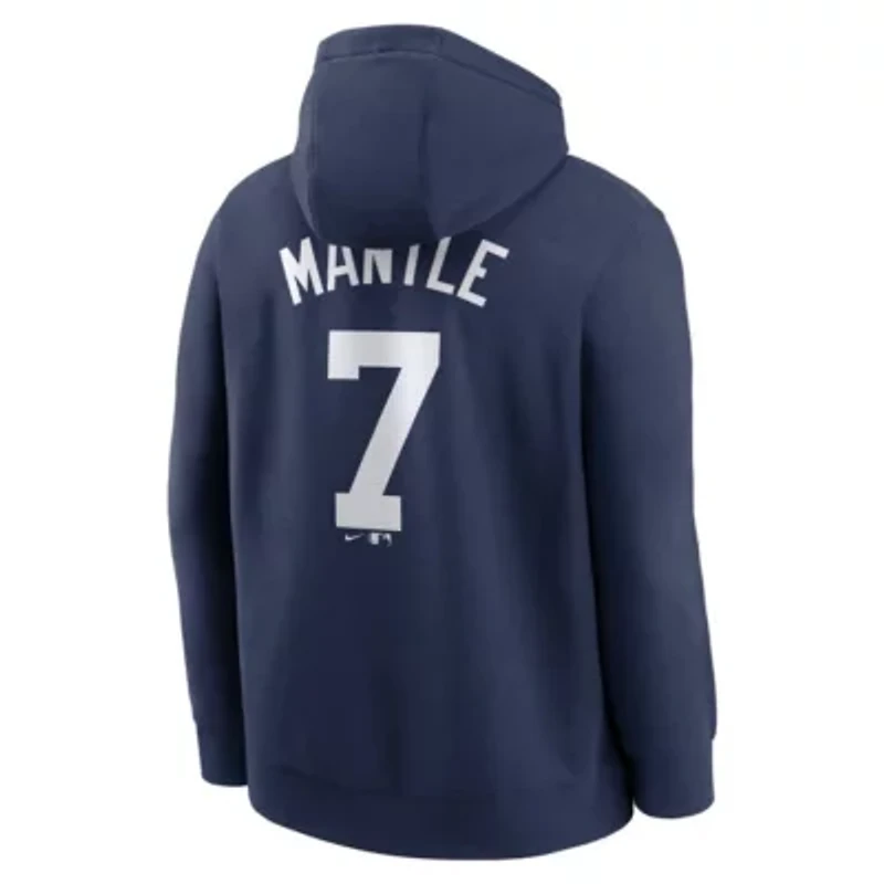 MLB Nike Mickey Mantle New York Yankees Retired Player Name & Number Club Pullover Hoodie
