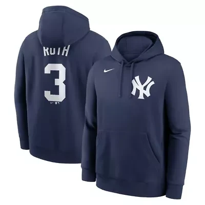 MLB Nike Babe Ruth New York Yankees Retired Player Name & Number Club Pullover Hoodie