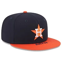 MLB Navy/Orange Houston Astros On Deck 59FIFTY Fitted Hat