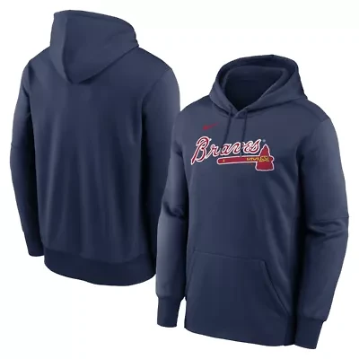 MLB Nike Atlanta Braves Primary Wordmark Therma Hoodie