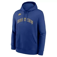 MLB Nike Milwaukee Brewers Cooperstown Collection Wordmark Club Hoodie