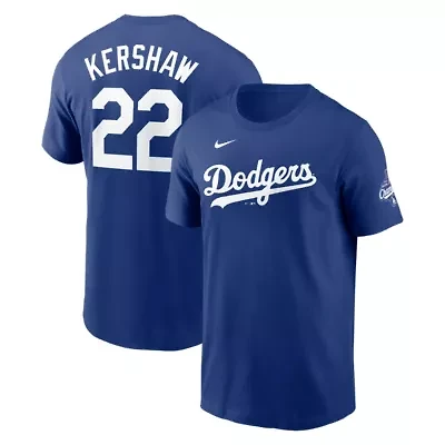 MLB Nike Clayton Kershaw Los Angeles Dodgers 2025 World Series s Name & Number T-Shirt