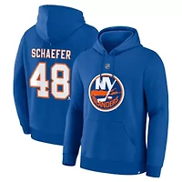 NHL Fanatics Matthew Schaefer New York Islanders Authentic Stack Name & Number Hoodie